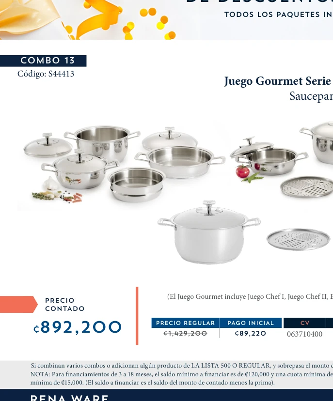Juego Gourmet Serie Zylstra 17 piezas + Saucepan 2.5 L