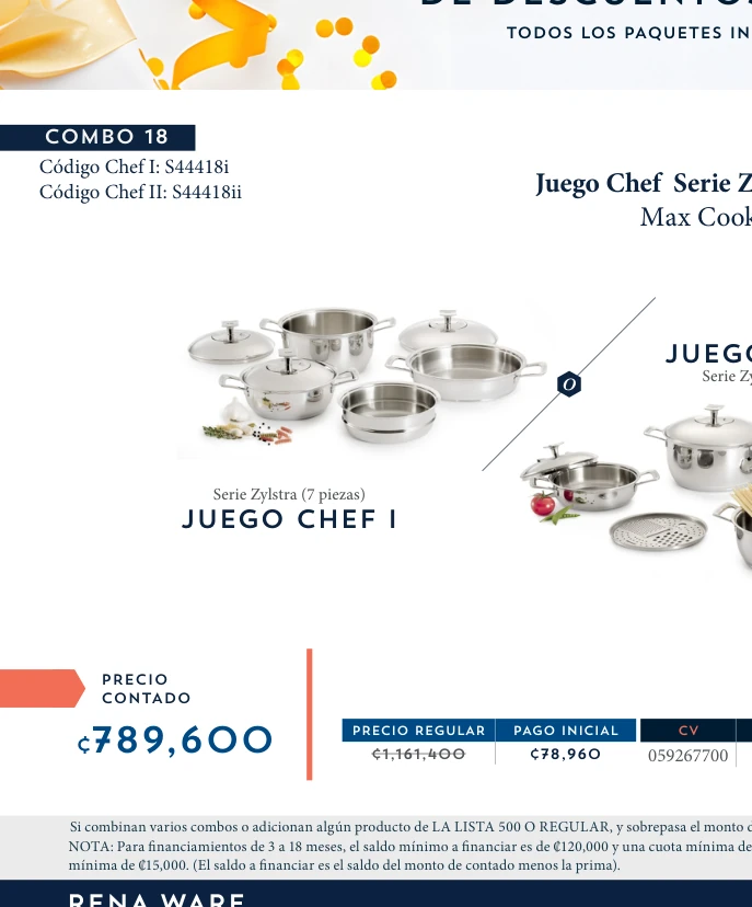 Juego Chef Serie Zylstra 7 piezas + Max Cooker 27 L