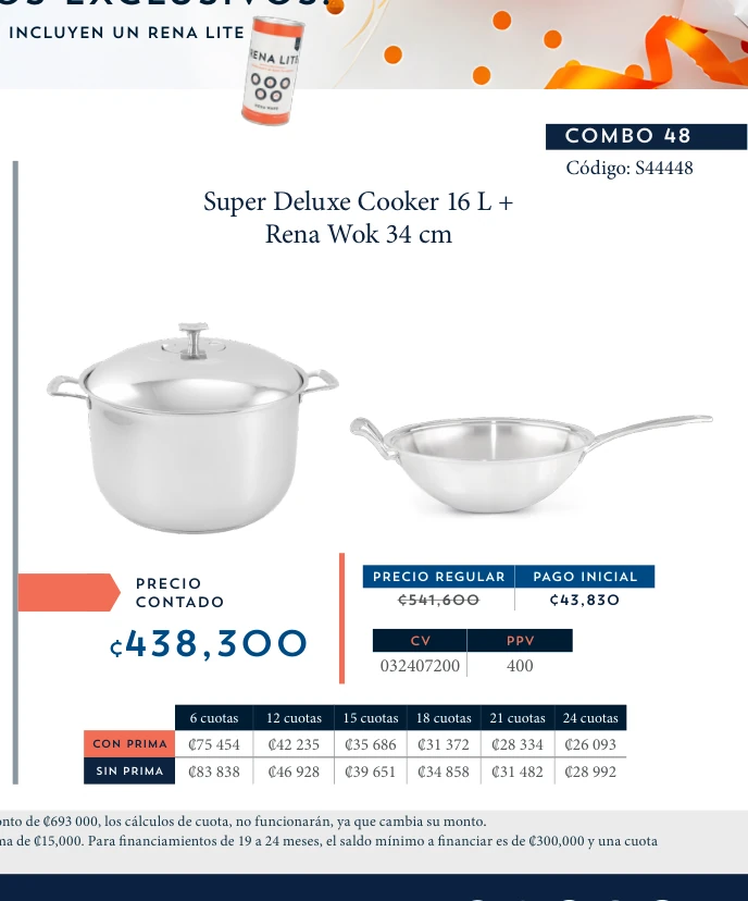Juego de Útiles de Cocina 8 piezas + Rena Wok 34 cm + Princesa 34 cm