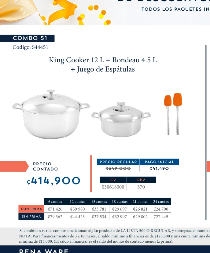 King Cooker 12 L + Rondeau 4.5 L + Juego de Espátulas