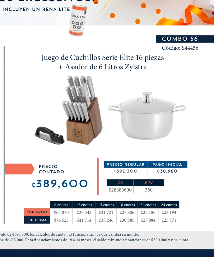 Juego de Cuchillos Serie Élite 16 piezas + Asador de 6 Litros Zylstra