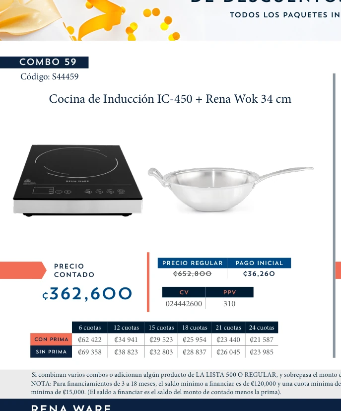 Cocina de Inducción IC-450 + Rena Wok 34 cm