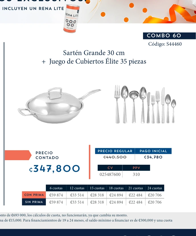 Sartén Grande 30 cm + Juego de Cubiertos Élite 35 piezas