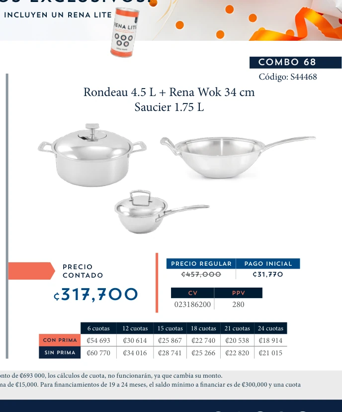 Rondeau 4.5 L + Rena Wok 34 cm + Saucier 1.75 L