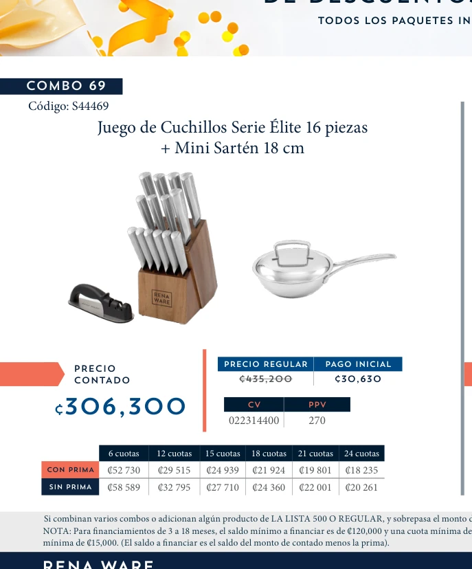 Juego de Cuchillos Serie Élite 16 piezas + Mini Sartén 18 cm