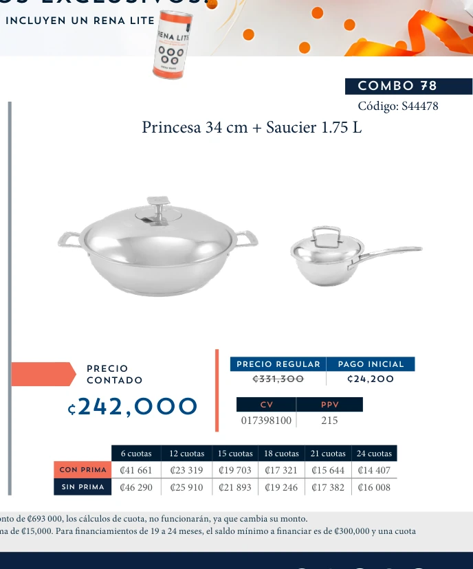 Princesa 34 cm + Saucier 1.75 L
