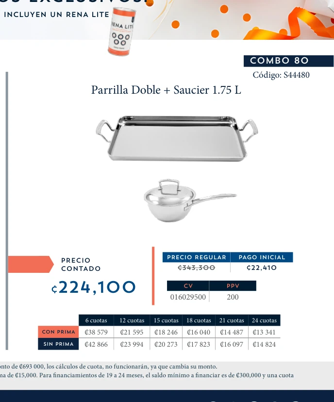 Parrilla Doble + Saucier 1.75 L