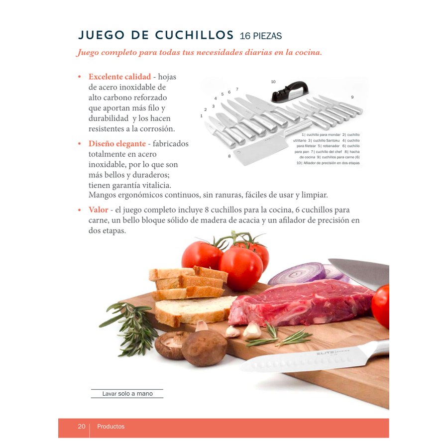 Juego de Cuchillos 16 piezas